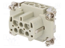 Connector: HDC; female; HE; PIN: 6; 6+PE; size 3; 16A; 500V; for cable