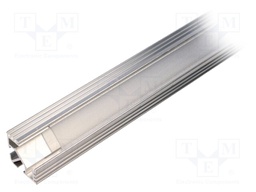 Profiles for LED modules; mat; angular; L: 2m; aluminium; 45°