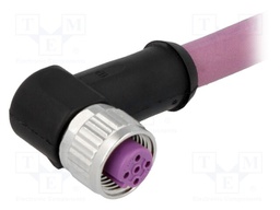 Plug; M12; PIN: 4; female; B code-Profibus; 0.5m; Insulation: TPU