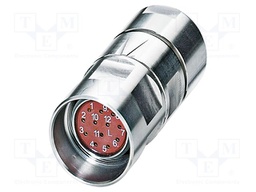 Connector: M23; plug; PIN: 12; crimped; straight; shielded; IP67; RF