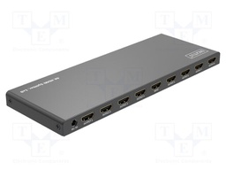 Splitter; HDMI 2.0; black; Input: DC socket,HDMI socket; metal