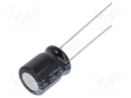Capacitor: electrolytic; THT; 330uF; 35VDC; Ø10x12.5mm; Pitch: 5mm