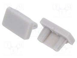 Cap for LED profiles; grey; ABS; Application: SLIM8