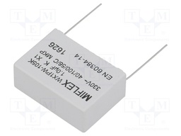 Capacitor: polypropylene; X1; 1uF; 330VAC; ±10%; THT; Pitch: 37.5mm