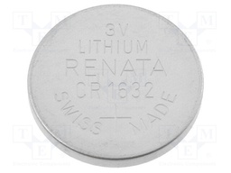 Battery: lithium; 3V; CR1632,coin; Ø16x3.2mm; 125mAh