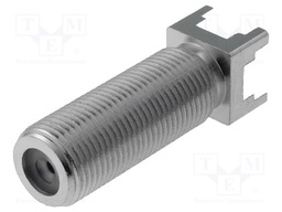 Socket; F; female; with long thread; straight; 75Ω; THT; 1GHz