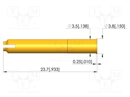 Test probe socket; gold-plated; Flange height: 0.25mm