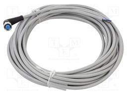 Connection lead; M12; PIN: 5; angled; 10m; plug; 125VAC; 4A; -30÷80°C