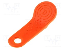 Pellet memory holder in a keychain; orange