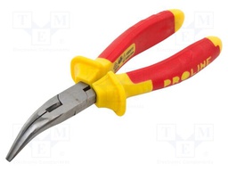 Pliers; insulated,curved,half-rounded nose; 200mm