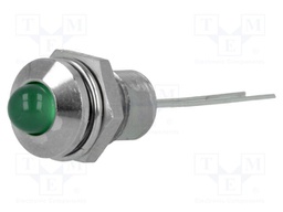 Indicator: LED; prominent; Cutout: Ø8.2mm; IP40; for PCB; brass