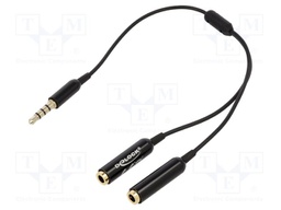 Cable; Jack 3.5mm 4pin socket x2,Jack 3,5mm 4pin plug; 0.25m