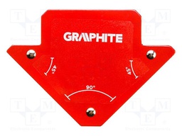 Weld try square; 82x120x13mm; with magnet; 11.4kg; arrow