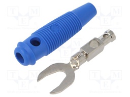 Connector: fork terminals; plug; 60VDC; blue; Overall len: 59mm