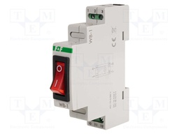 Module: pushbutton switch; 250VAC; 16A; IP20; Actuator colour: red