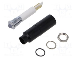 Indicator: LED; prominent; white; 230VAC; Ø8.2mm; IP67; metal