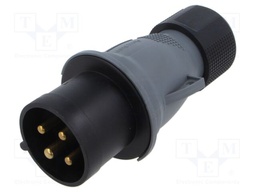 Connector: AC supply 3-phase; plug; male; straight; for cable