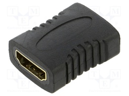 Adapter; HDMI 1.4; HDMI socket,both sides; black; Enclos.mat: ABS