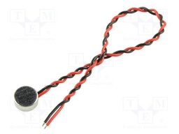Microphone; electret; 100Hz÷20kHz; 2.2kΩ; -24dB; Ø6x2.7mm; 500uA