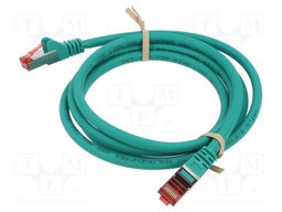 Patch cord; S/FTP; 6; stranded; Cu; LSZH; green; 2m; halogen free