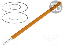 Wire; solid; Cu; 30AWG; orange; kynar 460 (PVDF); 300V; 50m