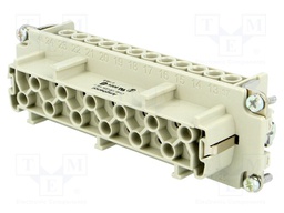 Connector: HDC; contact insert; female; C146; PIN: 24; 24+PE; 16A