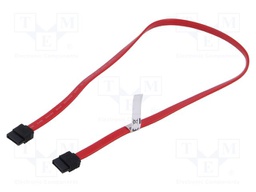 Cable: SATA; both sides,SATA L-Type plug; 0.5m; pink