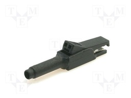 Crocodile clip; 15A; black; Grip capac: max.6mm; Socket size: 4mm