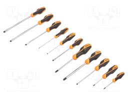 Kit: screwdrivers; Pcs: 12; Phillips,slot; BETAGRIP