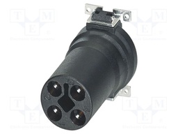 Connector: M12; contact insert; PIN: 4; 63V; straight; SMT; 12A