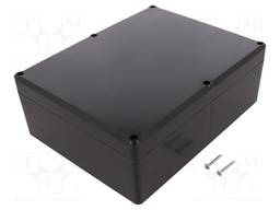 Enclosure: multipurpose; X: 174mm; Y: 224mm; Z: 80mm; ABS; black