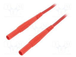 Test lead; silicone; 1m; red; 32A; Plating: nickel plated