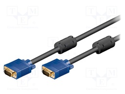 Cable; D-Sub 15pin HD plug,both sides; 10m; Colour: black