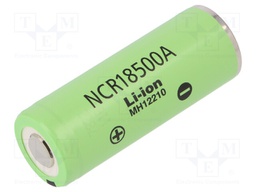 Re-battery: Li-Ion; 18500; 3.7V; 2040mAh; Ø18.6x50mm; 3.8A