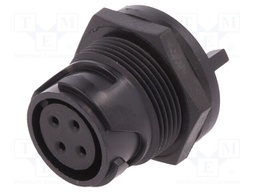 Connector: circular; socket; female; PIN: 4; w/o contacts; UL94V-0