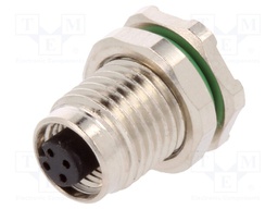 Connector: M5; socket; female; THT; PIN: 4; IP67; 60V; 1A