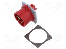 Connector: AC supply 3-phase; socket; male; straight; IP44; 16A
