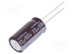 Capacitor: electrolytic; low impedance; THT; 33uF; 160VDC; ±20%