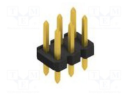 Connector: pin strips; pin header; male; PIN: 6; 2.54mm; THT; 2x3