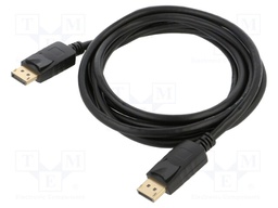 Cable; DisplayPort 1.2; DisplayPort plug,both sides; 3m; black