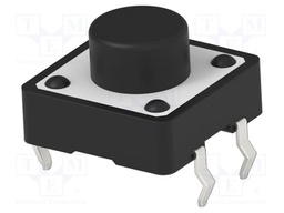Switch: microswitch TACT; Pos: 2; SPST-NO; 0.05A/24VDC; Body: black