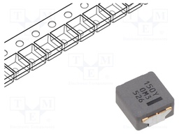 Power Inductor (SMD), 15 µH, 5.8 A, Shielded, 12 A, PCC-M1054M Series, 10.7mm x 10mm x 5.4mm