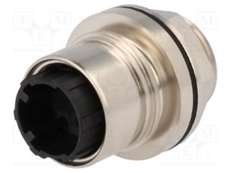 Connector: circular; socket; male; PIN: 2; w/o contacts; 16A; brass