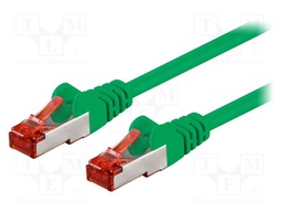 Patch cord; S/FTP; 6; stranded; CCA; PVC; green; 0.25m; 27AWG