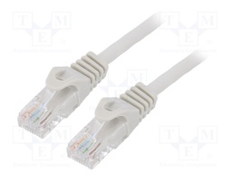 Patch cord; U/UTP; 6; stranded; CCA; PVC; grey; Len: 5m; 26AWG