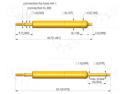 Test needle; Spring compression: 6mm; 10mm; 10A; steel; Ø: 1.3mm
