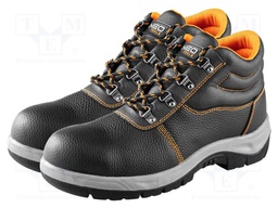 Boots; Size: 39; black; leather; slip,impact; with metal toecap