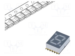 Display: LED; 7-segment; 7mm; 0.28"; No.char: 1; yellow; 10mcd; anode