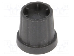 Knob; with flange; plastic; Shaft d: 6mm; Ø16.5x19.2mm; black