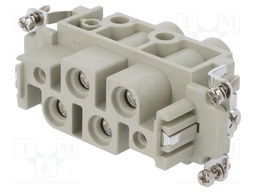 Connector: HDC; contact insert; female; DK; PIN: 6; 2+PE,4+PE